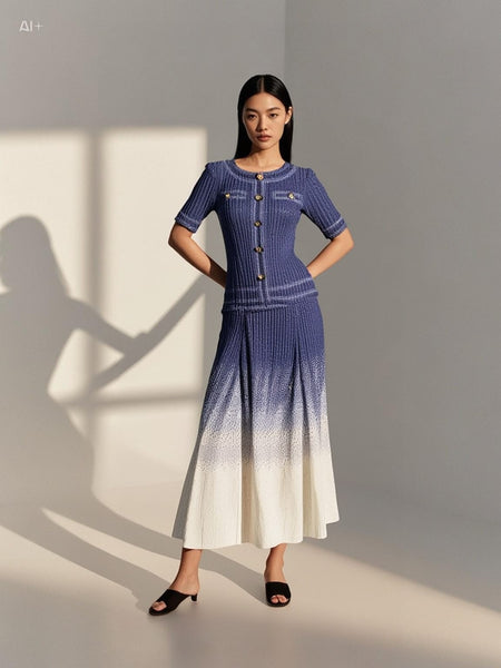 7250035 Waves of Elegance Top & Skirt Set