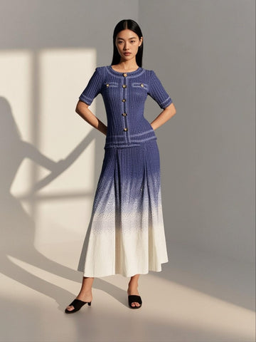 7250035 Waves of Elegance Top & Skirt Set