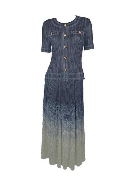 7250035 Waves of Elegance Top & Skirt Set