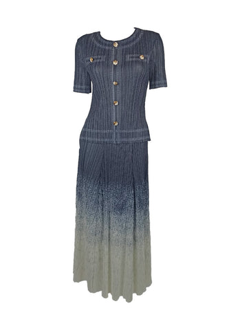 7250035 Waves of Elegance Top & Skirt Set