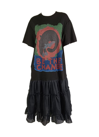 8250002 Graphic Cat Ruffle Dress