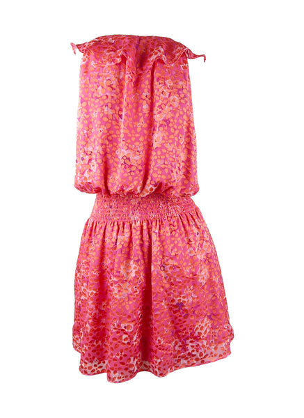 8250013 Ruffle-Front Floral Printed Dress