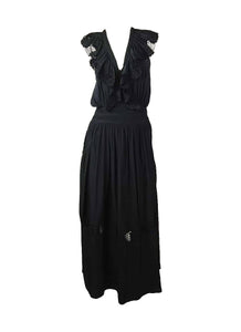 8250014 Ruffle Lace Maxi Dress