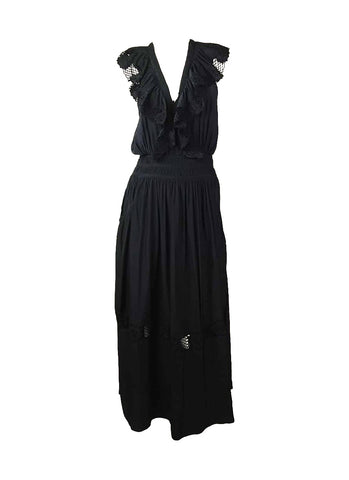 8250014 Ruffle Lace Maxi Dress