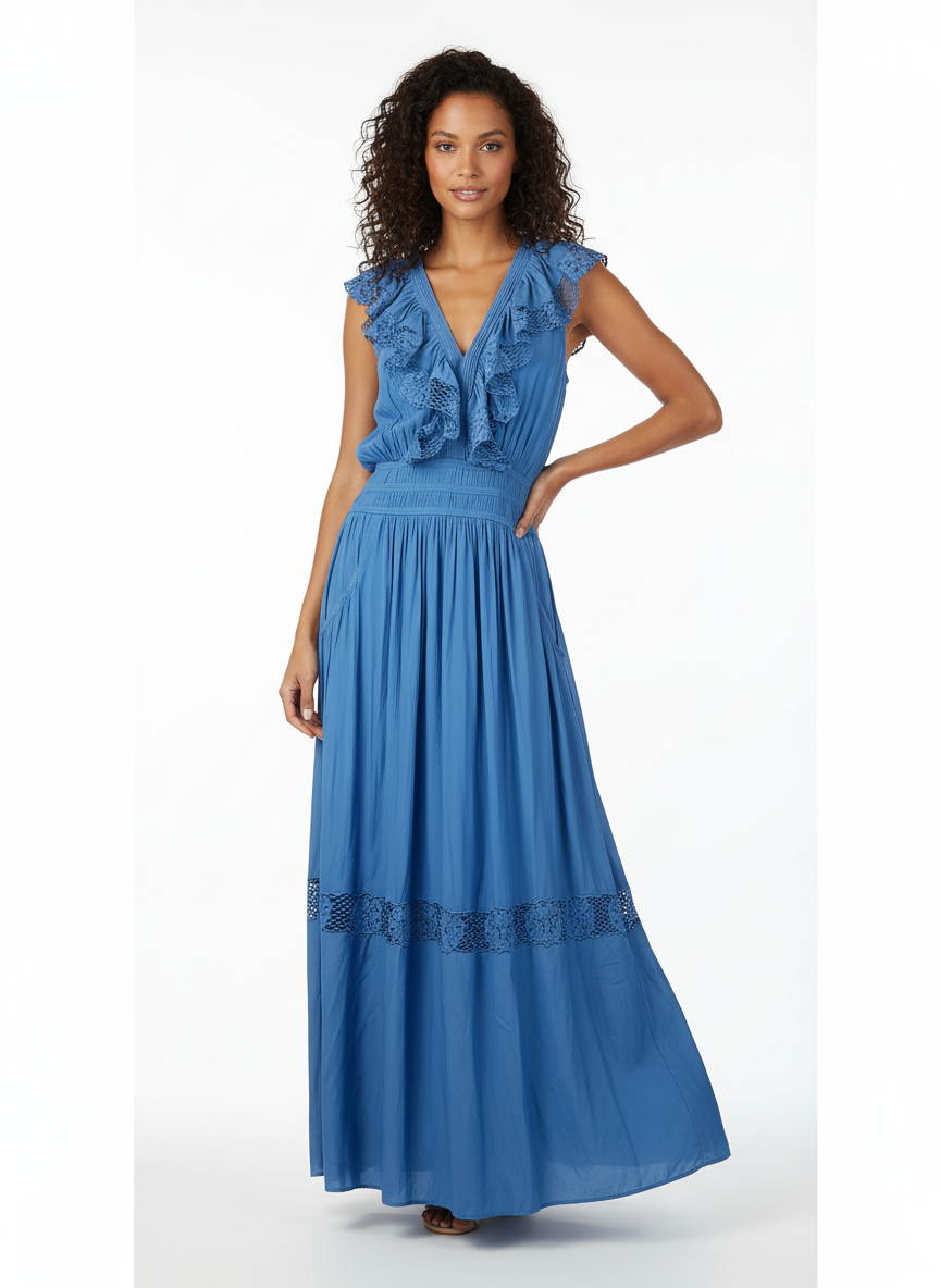 Ruffle Lace Maxi Dress