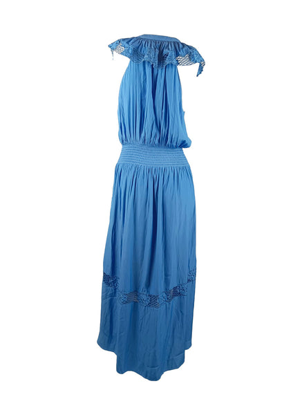 8250014 Ruffle Lace Maxi Dress