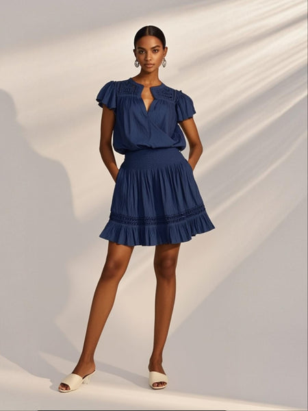 8250017 Delicate Ruffles Mini Dress