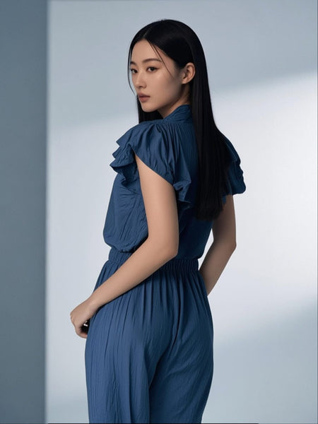 825002 Flutter Sleeves V-Neck Jumpsuit