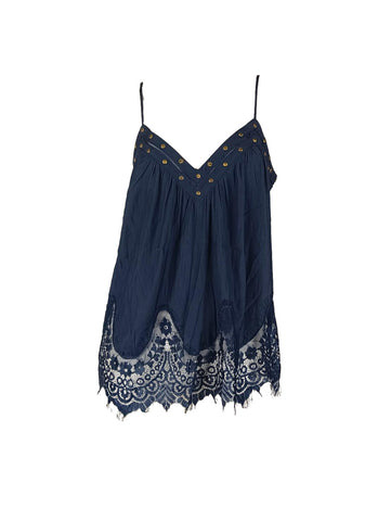 8250022 Embroidered Hem Cami Top