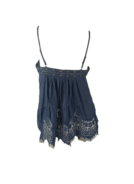 8250022 Embroidered Hem Cami Top