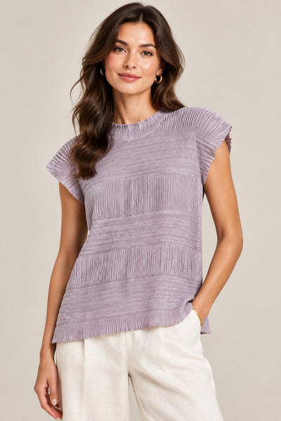 Fine Pleats Textured Top