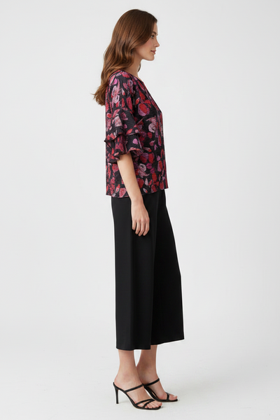 Fluffery Sleeves Pleated Top