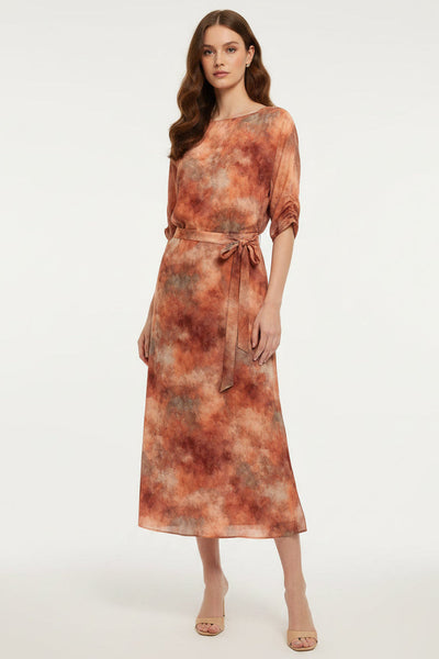 Tie-dye Midi Wrap Dress