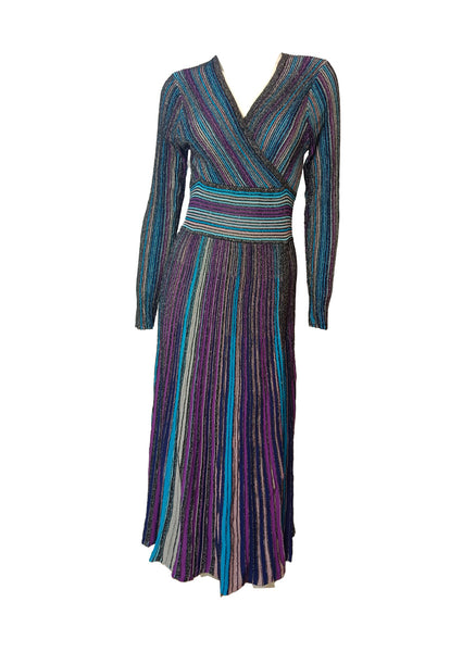 9250003 Multicolored Vertical Striped Dress
