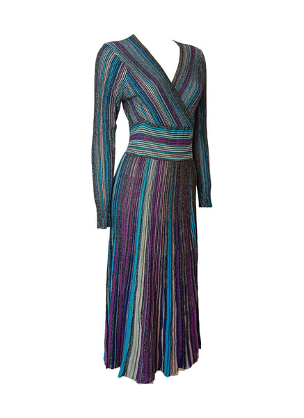 9250003 Multicolored Vertical Striped Dress