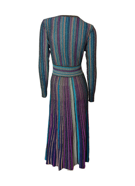 9250003 Multicolored Vertical Striped Dress