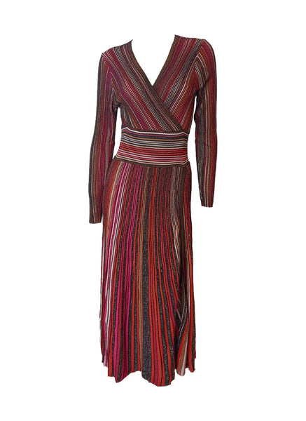 9250003  Multicolored Vertical Striped Dress
