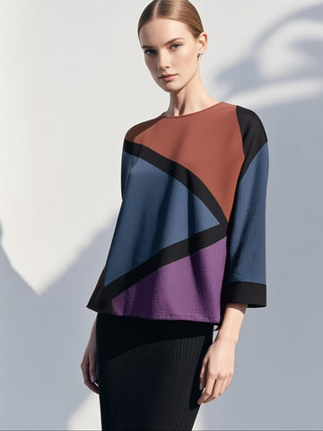 9250005 Geometric Long Sleeve Top