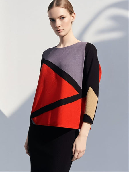 9250005 Geometric Long Sleeve Top