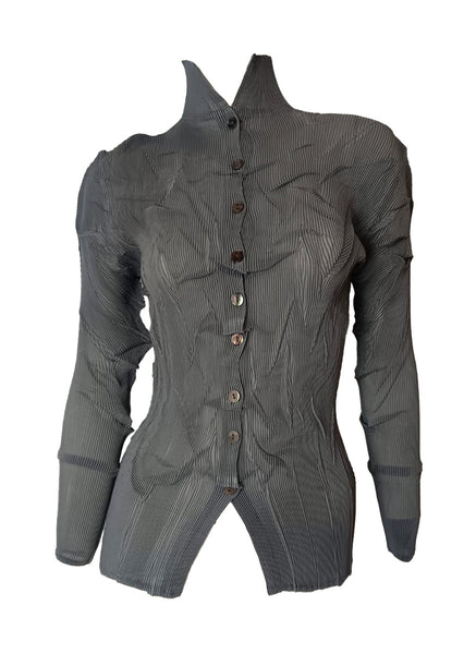 9250006 High Neck Sculpted Blouse