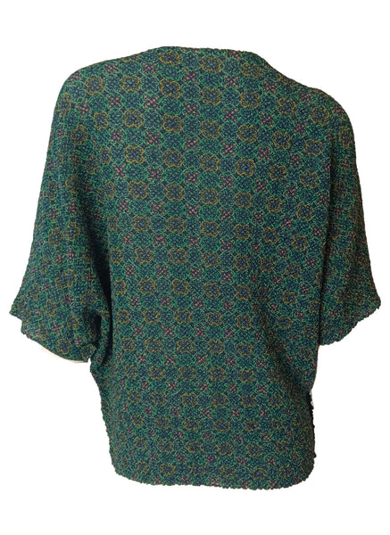9250007 Floral Flowy Crinkled Top