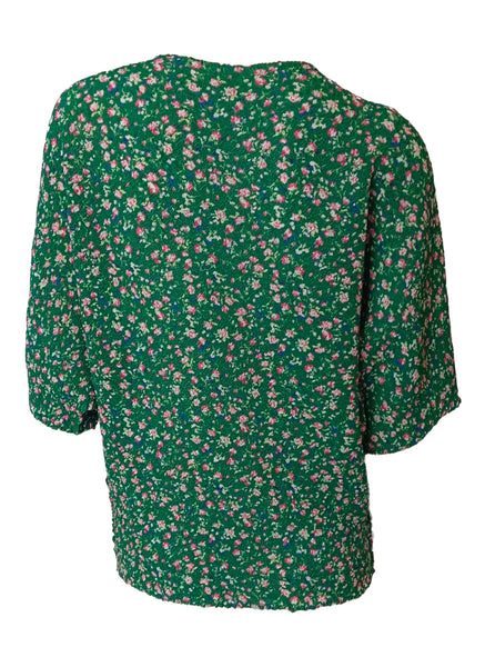 9250007 Floral Flowy Crinkled Top