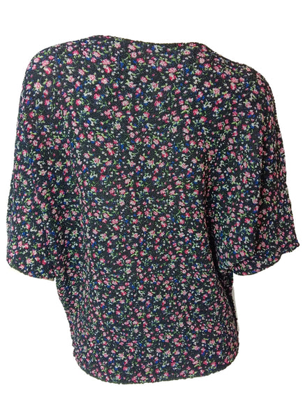9250007 Floral Flowy Crinkled Top