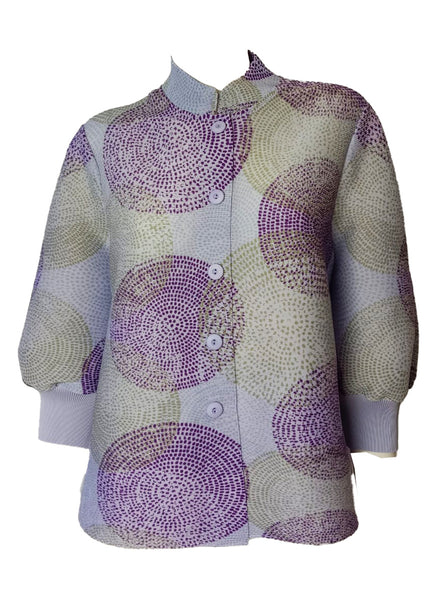 9250008 Circular Print Puff Sleeve Blouse