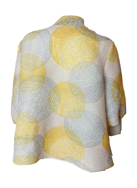 9250008 Circular Print Puff Sleeve Blouse