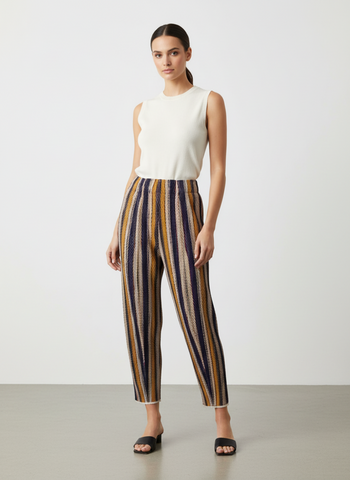 Stripes Pleated Pants