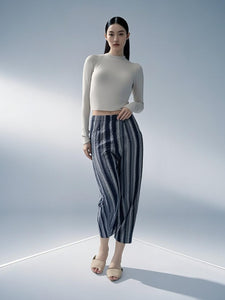 9250009 Stripes Pleated Pants