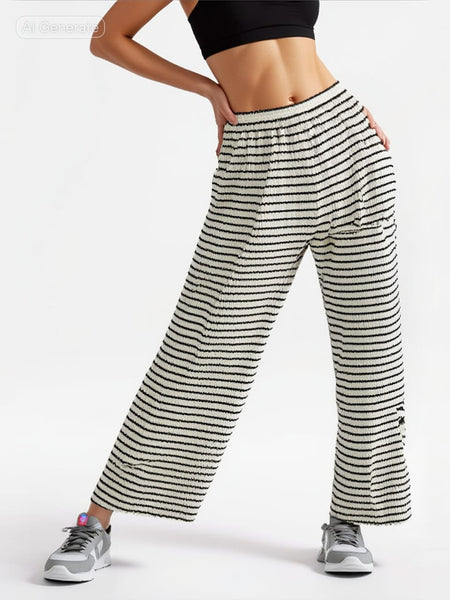 9250011 Stripes Pleated Pants