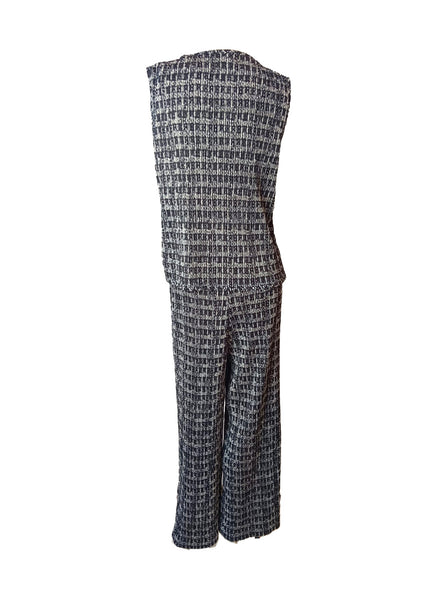 9250012 Tweed Style Top & Pants Set