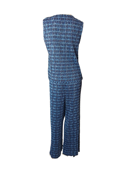 9250012 Tweed Style Top & Pants Set