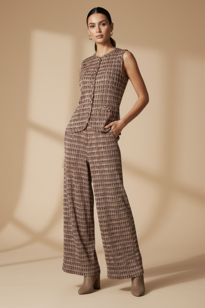 Tweed Style Top & Pants Set