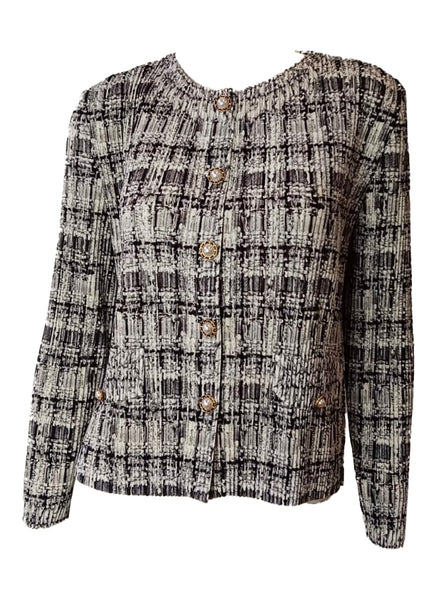 9250013  Tweed Style Pleated Jacket