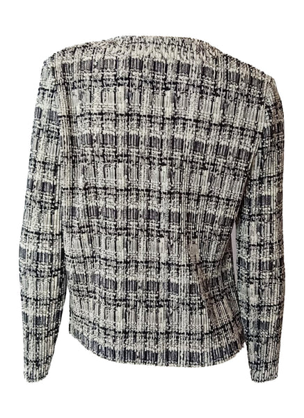 9250013  Tweed Style Pleated Jacket