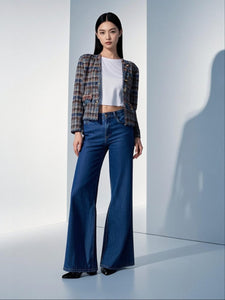 9250013  Tweed Style Pleated Jacket