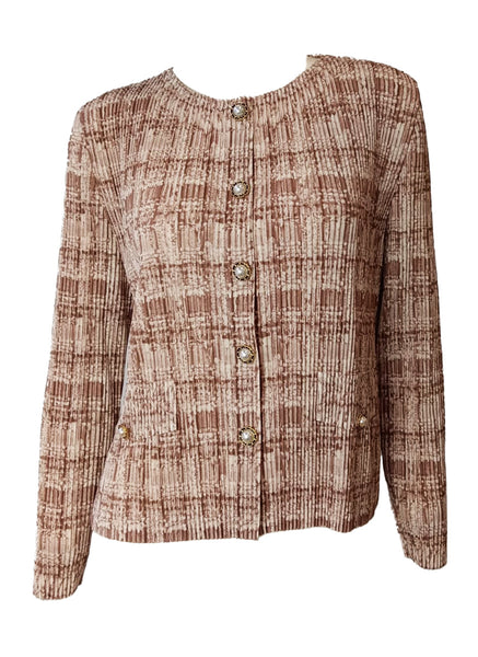 9250013  Tweed Style Pleated Jacket