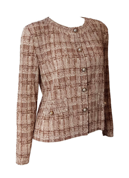 9250013  Tweed Style Pleated Jacket