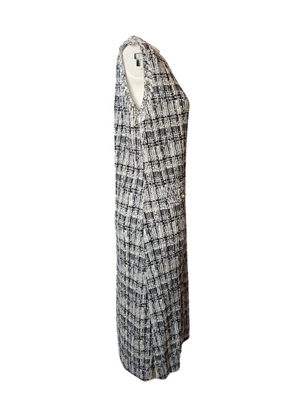 9250014 Tweed Style Pleated Dress