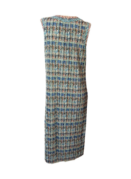 9250014 Tweed Style Pleated Dress