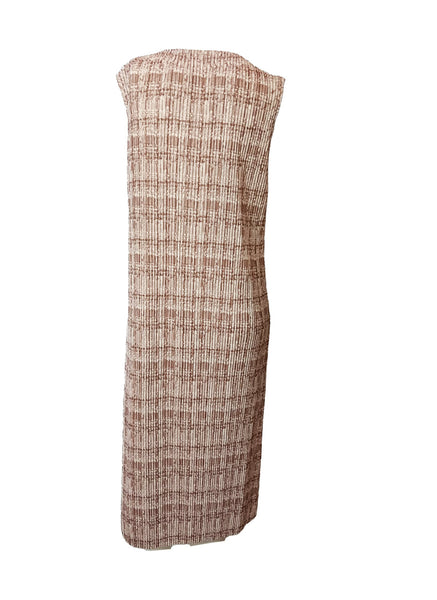 9250014 Tweed Style Pleated Dress