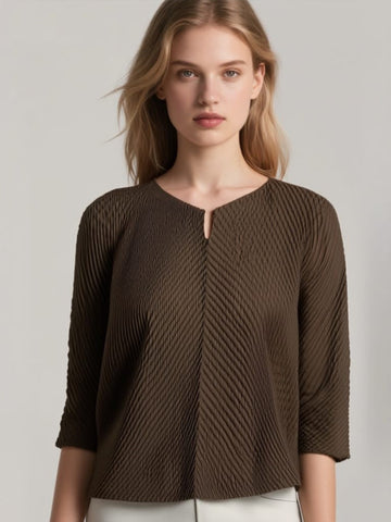 3250083 Short Sleeved Pleats Top