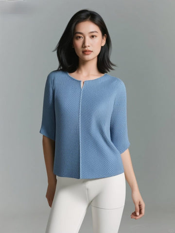 3250083 Short Sleeved Pleats Top