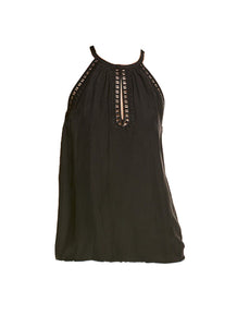 6250008 Lace Trimmed Halter Top