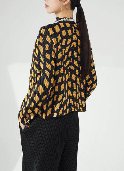 D240004 Long Sleeve Pleated Cardigan