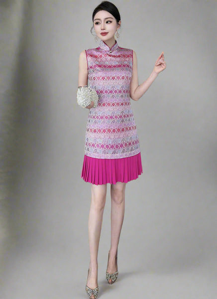 D240006 Mandarin Collar Embroidered Cheongsam
