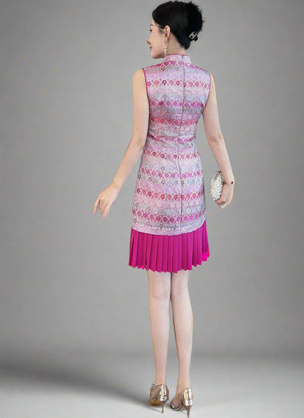 D240006 Mandarin Collar Embroidered Cheongsam