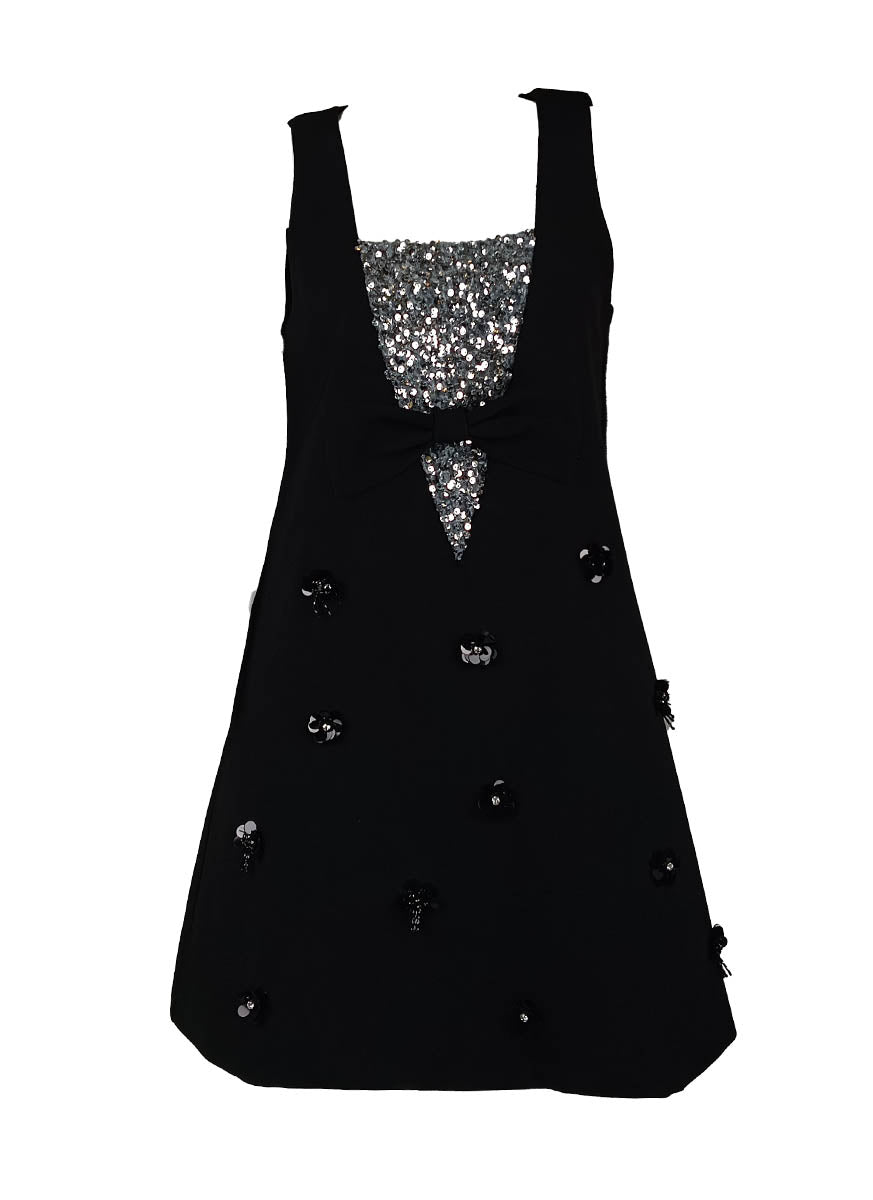 D240032 Sequin Bow Sleeveless Dress *Last Piece